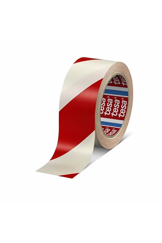 Yer İşaretleme ve İkaz Bandı, 33m x 50mm, Kırmızı-Beyaz