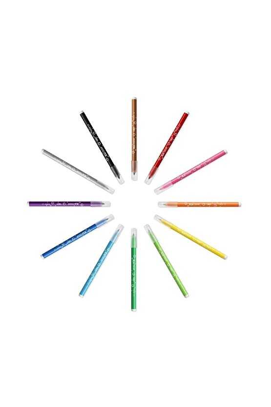 Kids 12 Li Keçeli Boya Kalemi+12 Li Plastidecor Silinebilir Mum Pastel Boya