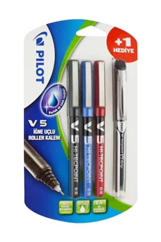 V5 - Siyah-Mavi-Kırmızı 3lü Blister V5-Smk-Bl3+1