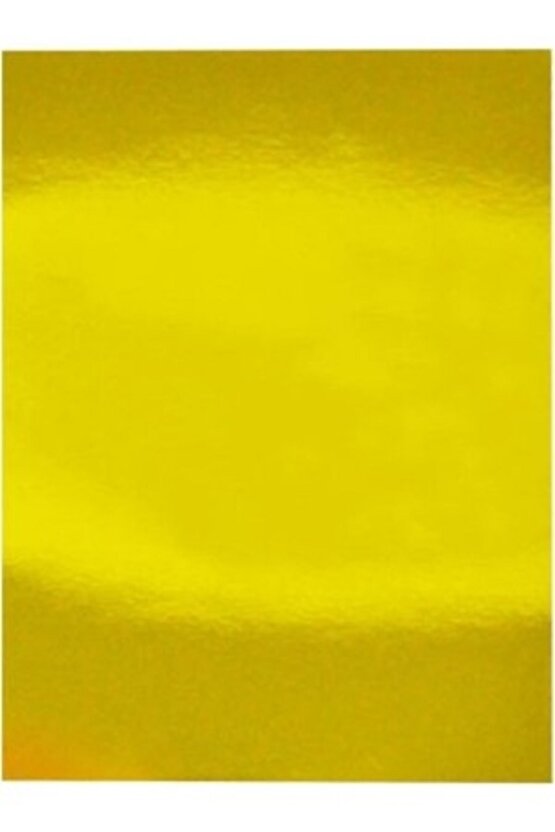 50*70 Cm Metalik Fon Kartonu - Aynalı Fon Kartonu - Gold-altın-sarı - 250 gr 5 Adet