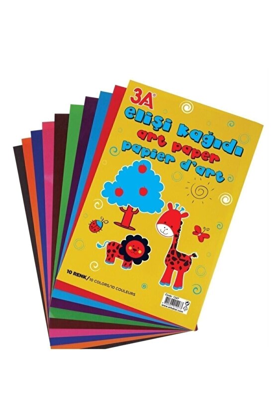 3a Elişi Kağıdı 10lu Poşetli Karışık Renk