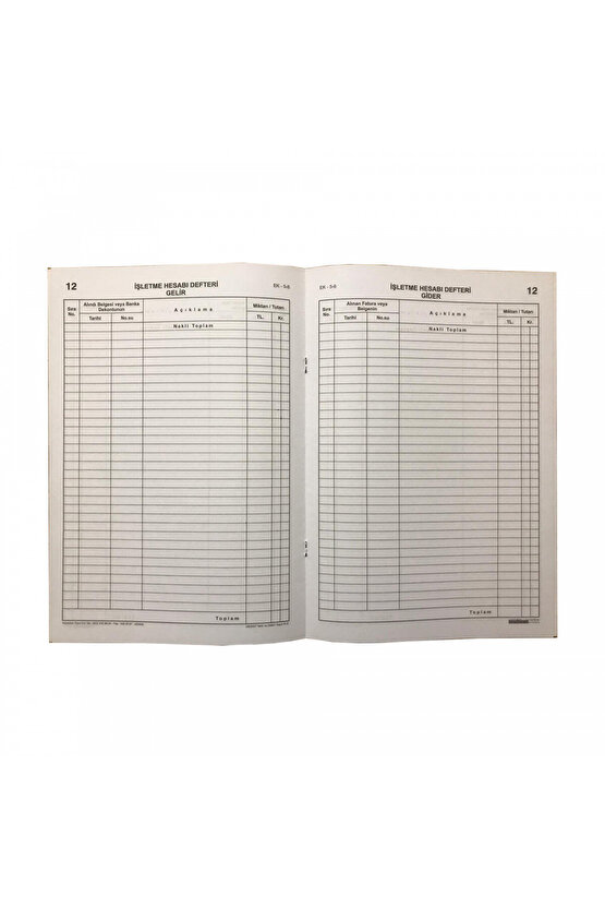 İşletme Hesabı Gelir-gider Defteri Karton Kapak
