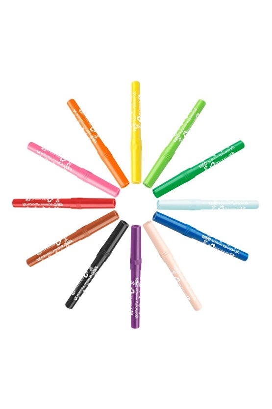 Jumbo Keçeli Boya Kalem 12li  Jumbo Kuru Boya Kalem 12li  Üçgen Pastel Boya Kalemi 12li