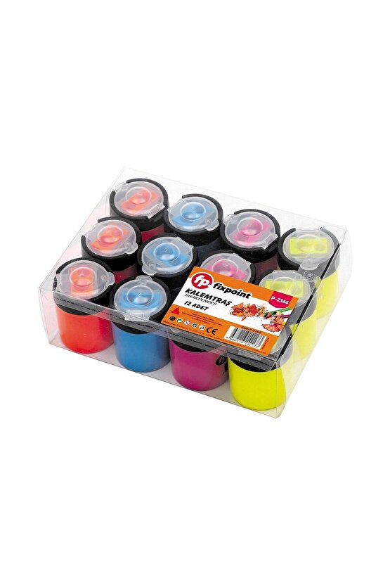 Kalemtraş 2li Yuvarlak 12 ADET FixPoint P-2166