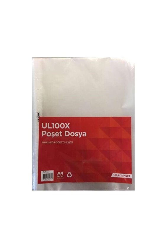 Norex Ul100x Poşet Dosya A4 Şeffaf 100 Lü