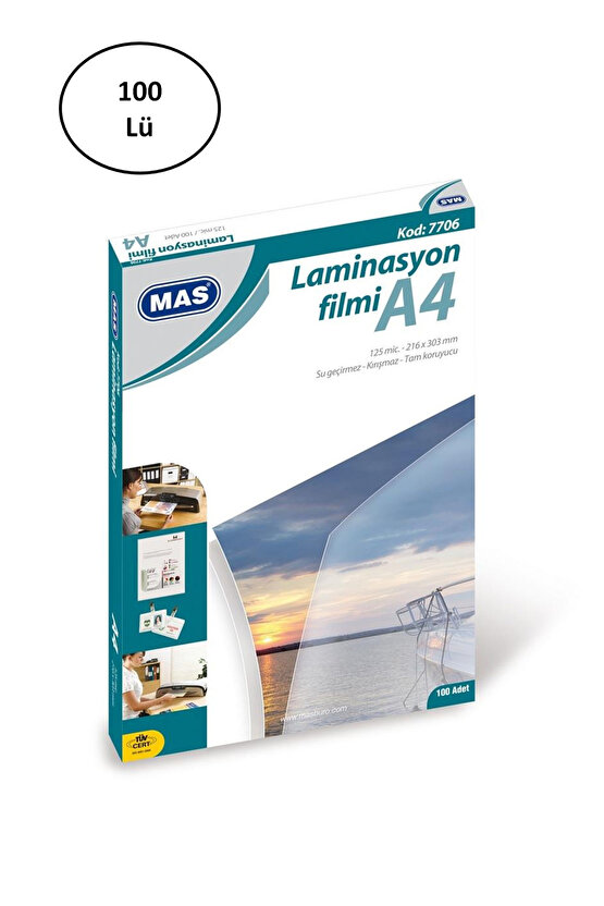 Alray Mas 7706 A4 125 Micron 100 Adet Laminasyon Filmi