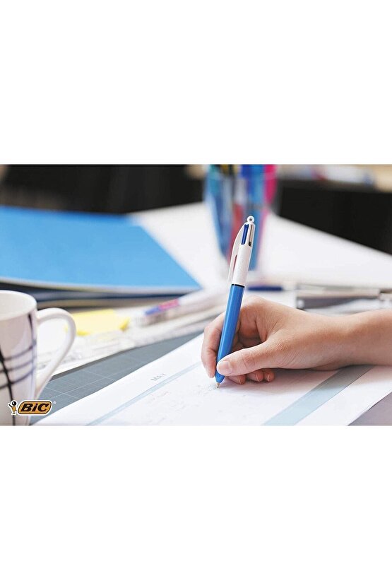 4 Colours 3lü Tükenmez Kalem Seti (Kırmızı - Mavi - Pembe)