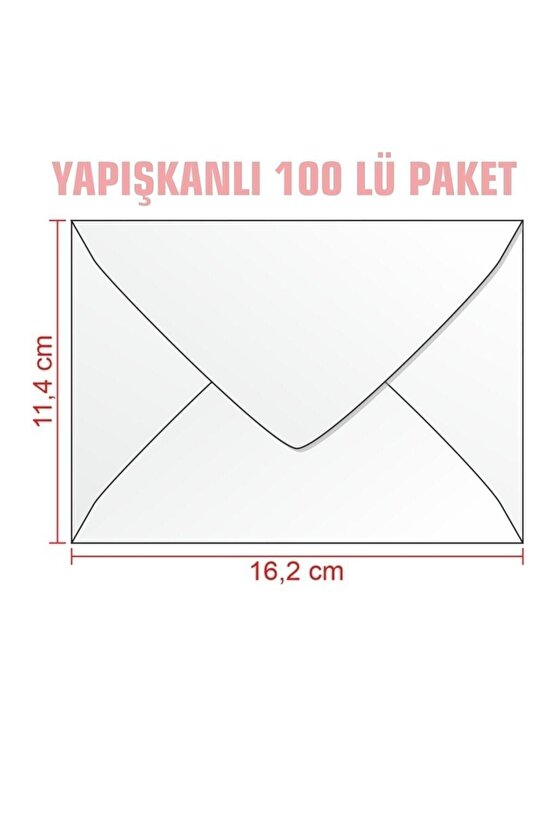 Zarf 100lü 114x162 Ebat Mektup Zarfı Para Zarfı Davetiye Zarfı