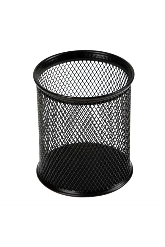 Metal Masa Üstü Tel Yuvarlak Kalemlik Siyah P.s