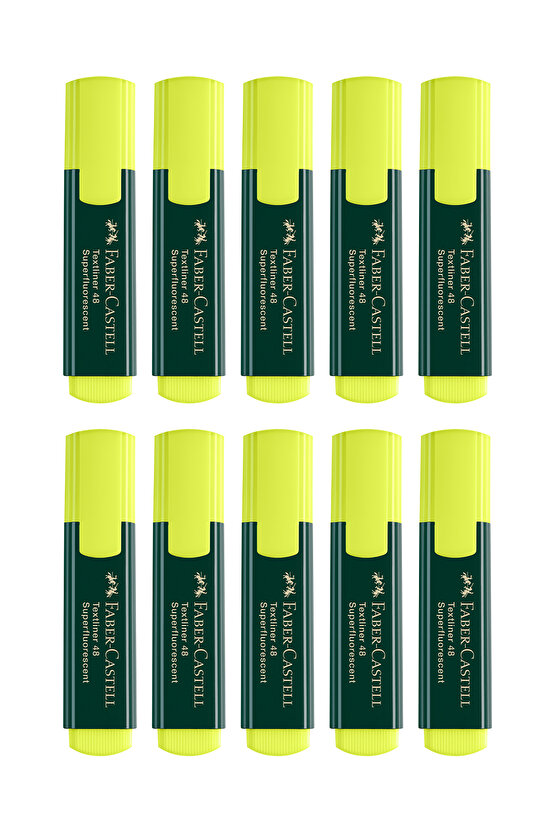 1548 Sarı Fosforlu Kalem, 10’lu Paket, Canlı ve Parlak Renk, Geniş Uç, Uzun Ömür, Ergonomik Tasarım