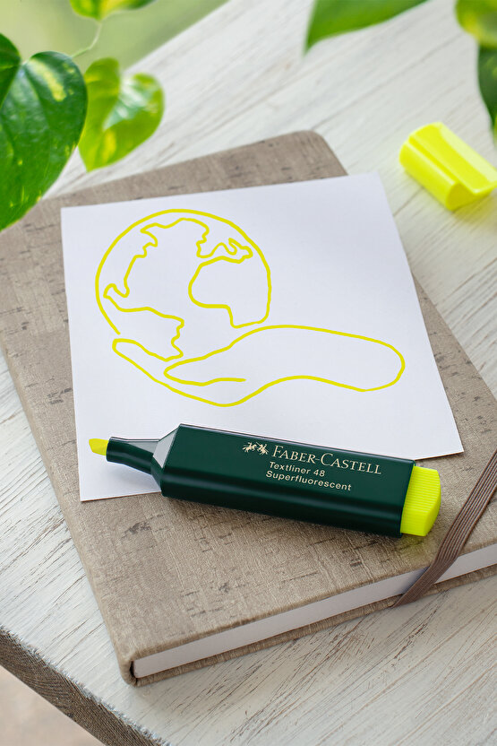 1548 Sarı Fosforlu Kalem, 10’lu Paket, Canlı ve Parlak Renk, Geniş Uç, Uzun Ömür, Ergonomik Tasarım