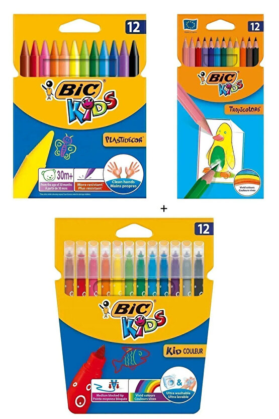 Pastel Boya Kalemi 12li Kuru Boya Kalemi 12li Yıkanabilir Keçeli Boya Kalemi 12li