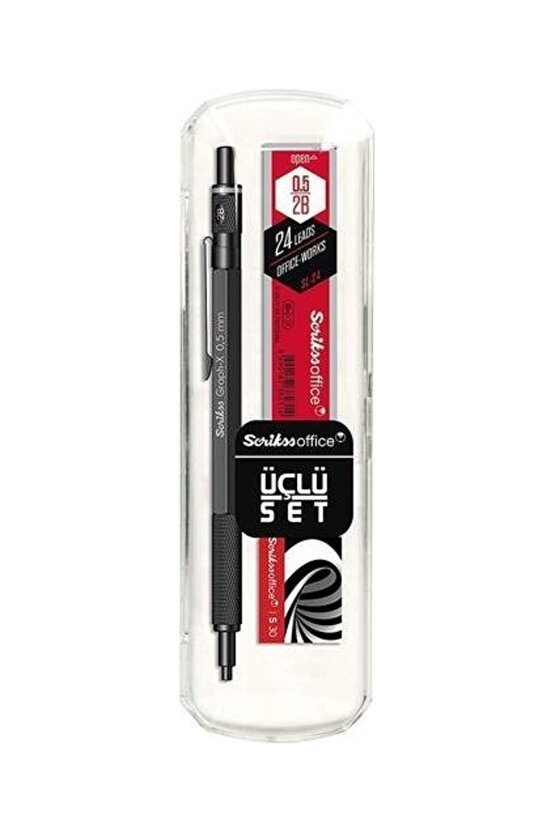 Kurşun Gri Graph-x 0.7 mm Kalem Silgi Uç Seti