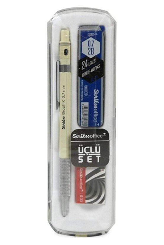 Kurşun Gri Graph-x 0.7 mm Kalem Silgi Uç Seti