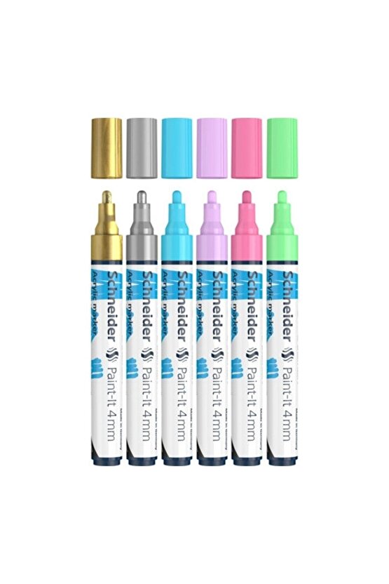 Paint-it 320 Akrilik Marker 4 Mm 6lı Kalem Seti-2 (120296)