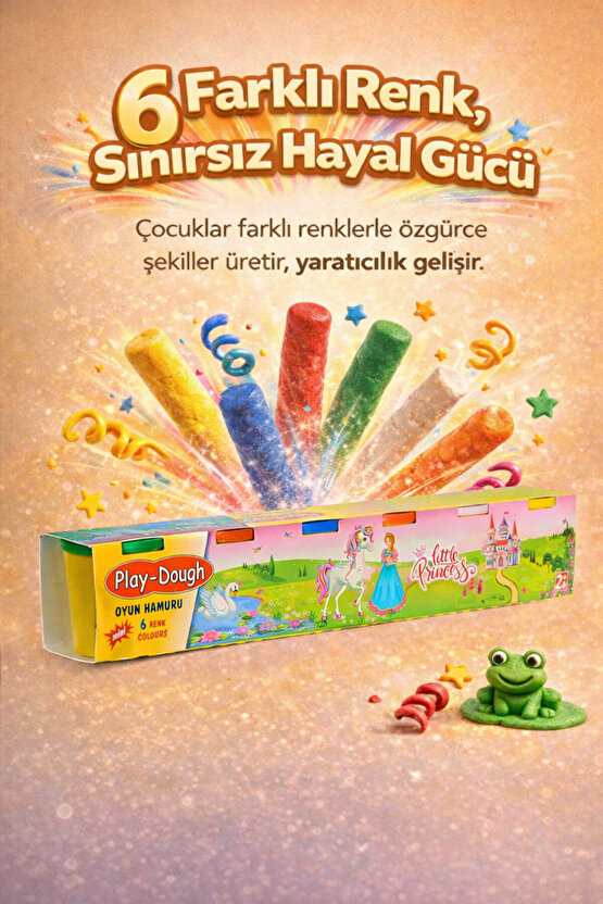 Oyun Hamuru 6lı + Merdane ve Kalıplar Hediyeli