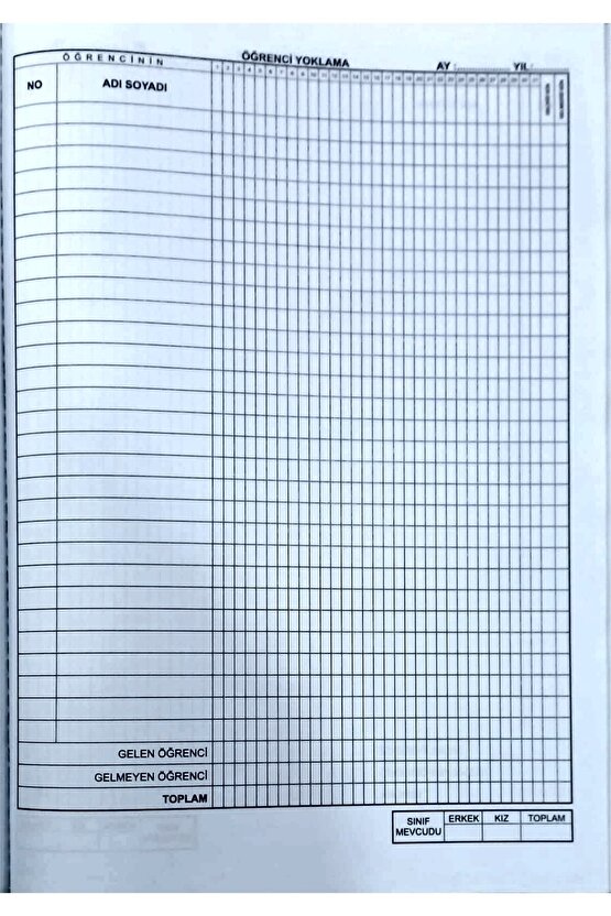 Anasınıfı Sınıf Defteri Plastik Kapak Karma Renkler.