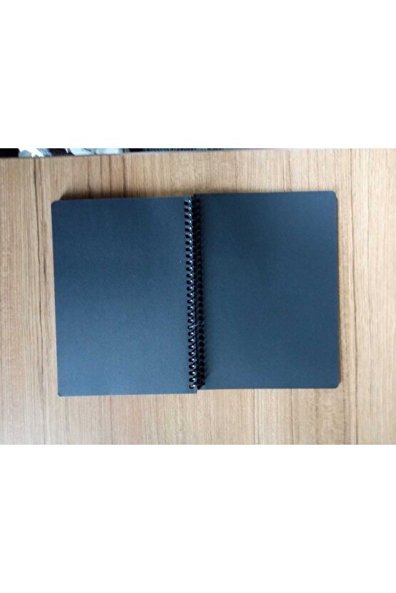 40 Sayfa 17x24 Cm Siyah Defter Ve Beyaz Kalem