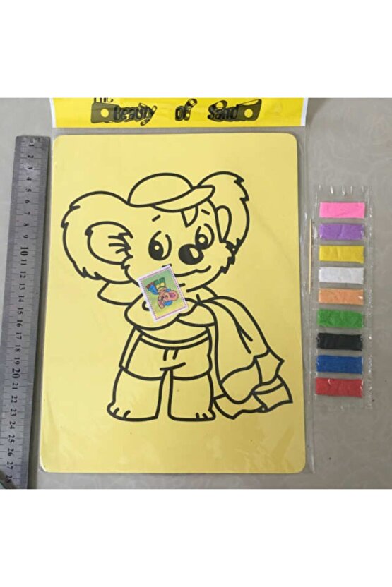 15 Ad. A4 Büyük Boy (kız-erkek) Kum Boyama Seti ( Erkek-7 Kız-8 Model 1er Ad.)