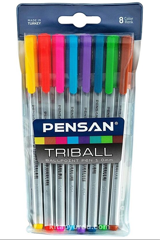 Triball Tükenmez Kalem Renkli 8 Li Tk.k