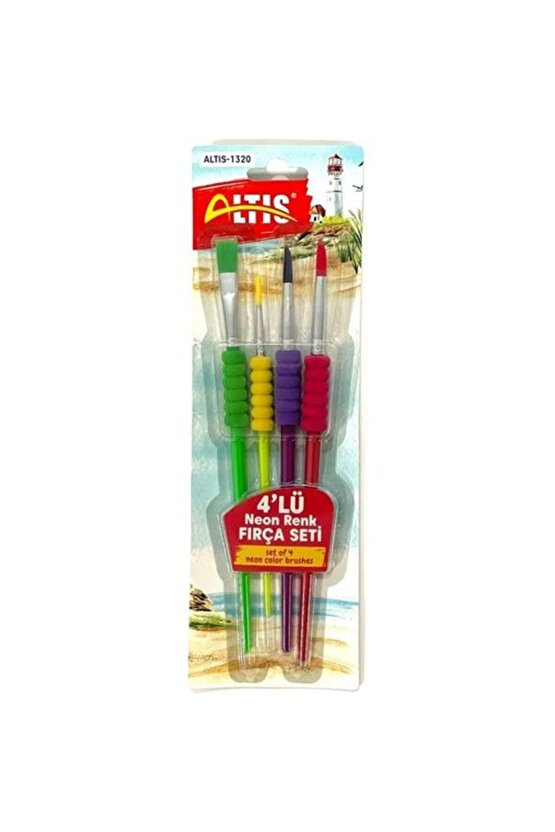 4 Lü Fırça Seti Neon Renkler