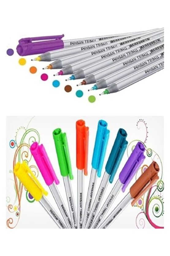 Triball Tükenmez Kalem 1.0 Mm Bilye Uç 8li Renkli Tk.k