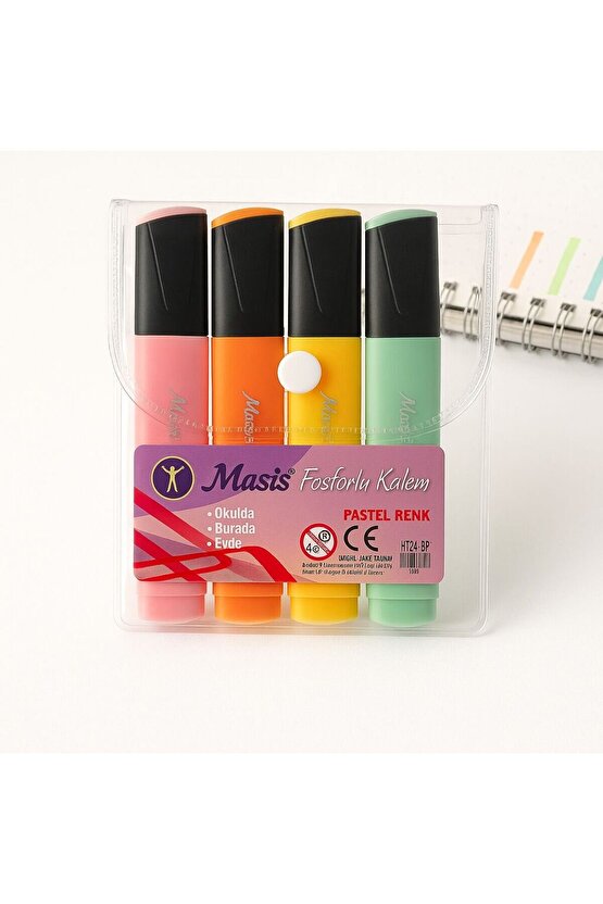 Pastel Fosforlu Kalem 4 Renk 4lü Paket (s)