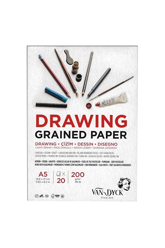 Van Dyck A5 Dikişli 200g Çizim Defteri