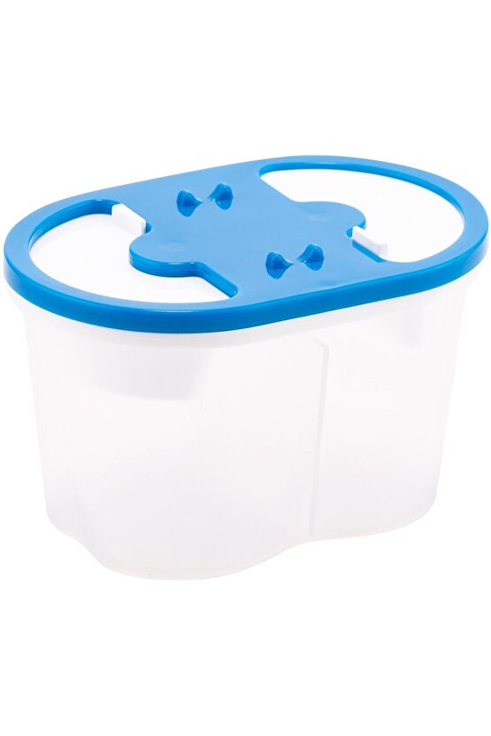 Fırça Yıkama Su Kabı 2 Bölmeli Mavi