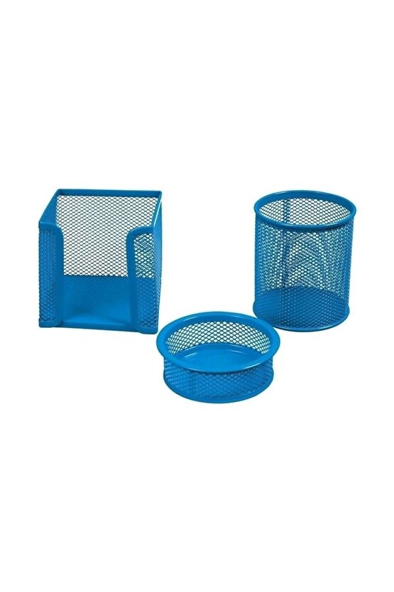 1000 File Set Tel Masaüstü (kalemlik-ataş-kağıtlık) A. Mavi