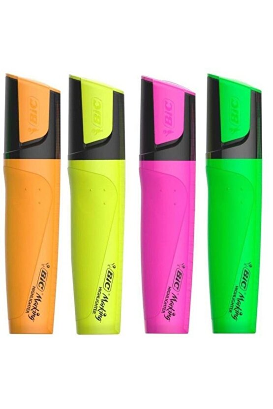 -marking Flat Highlighter 4lü Set