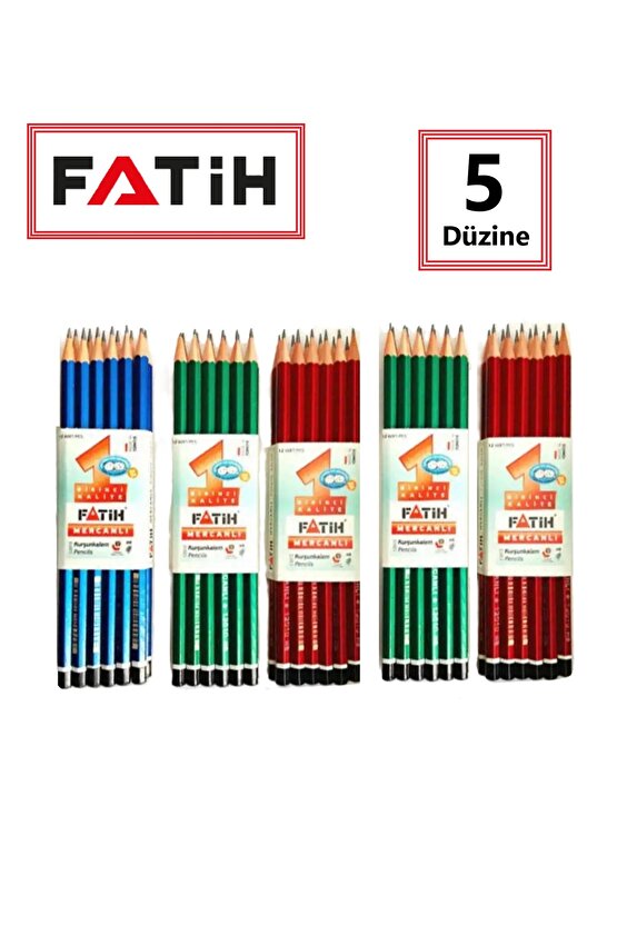 Mercanlı Kurşun Kalem 12li Paket 5 Düzine ( 60 Adet )