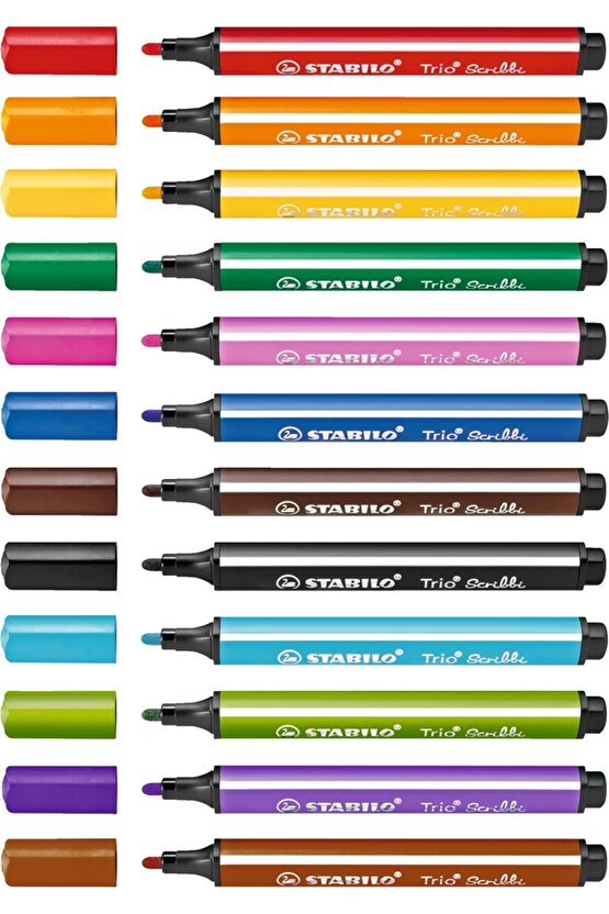 Trio Scribbi Keçeli Kalem Masaüstü Set 12 Renk 36812-01