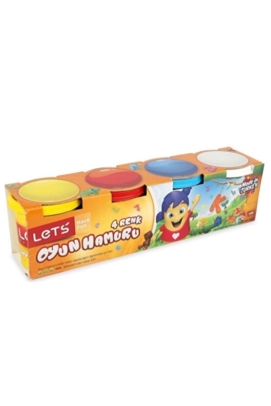 4lü Büyük Boy Lisanslı Kuruma Yapmaz Oyun Hamuru 4 Renk 600gr