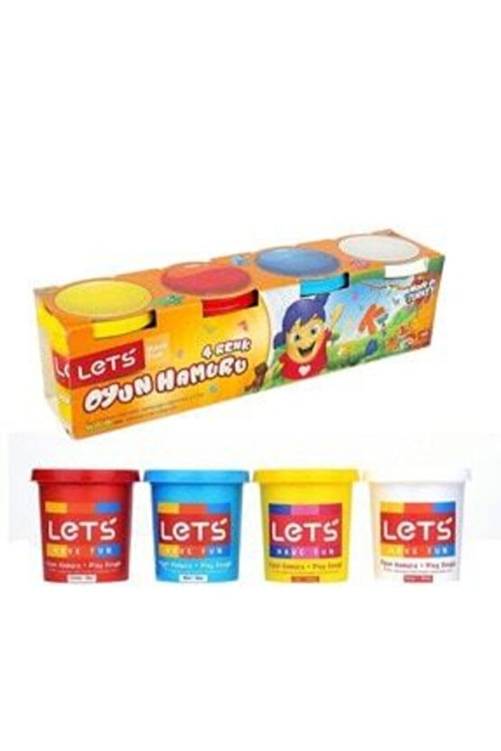 4lü Büyük Boy Lisanslı Kuruma Yapmaz Oyun Hamuru 4 Renk 600gr