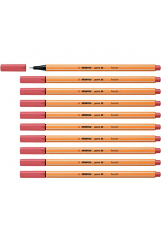 - İnce Keçe Uçlu Kalem - Point 88 - Pas Kırmızısı