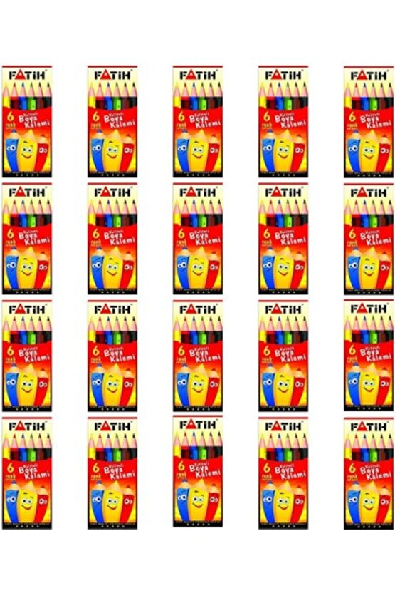 33006 Yarım Boy 6 Renk Kuru Boya 20li