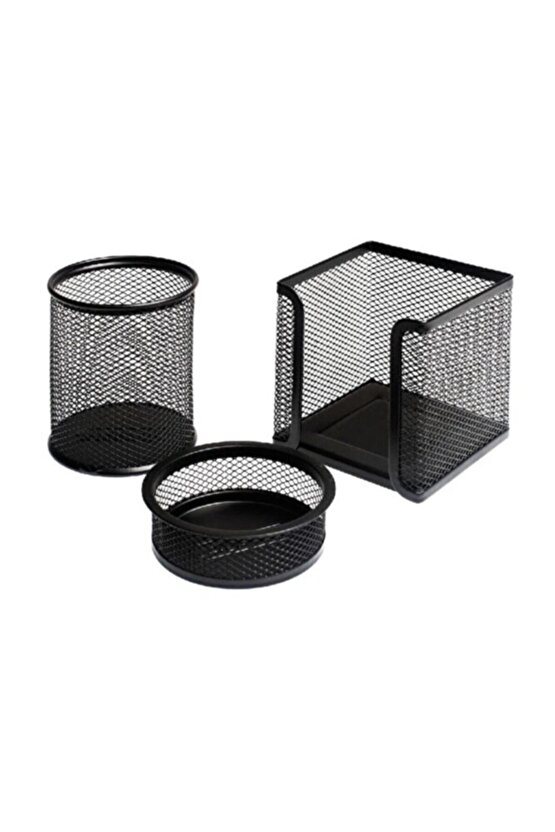 Metal Perfore 3`lü Set Siyah Fx