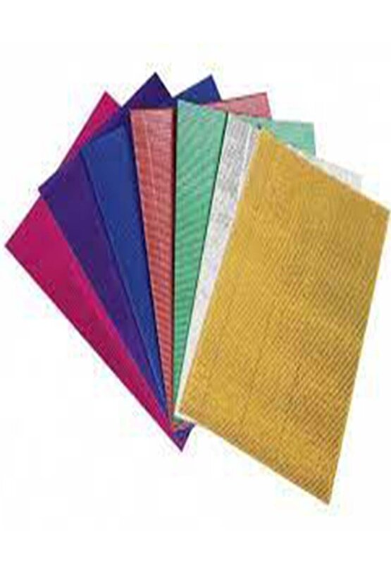 Metalik Oluklu Mukavva 23*33 7 Renk 10 Adet