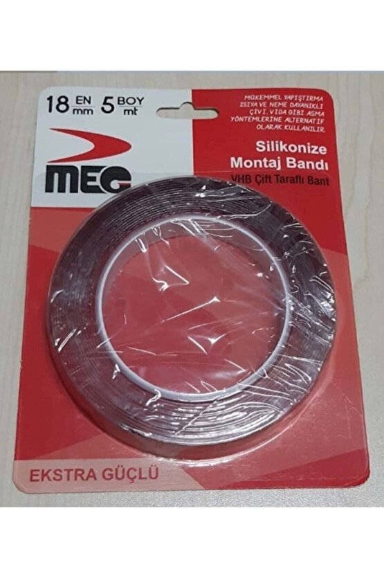 Sılıkon Bantmontaj Bant18mmx5mt Blıster S.b - Çift Taraflı Bant
