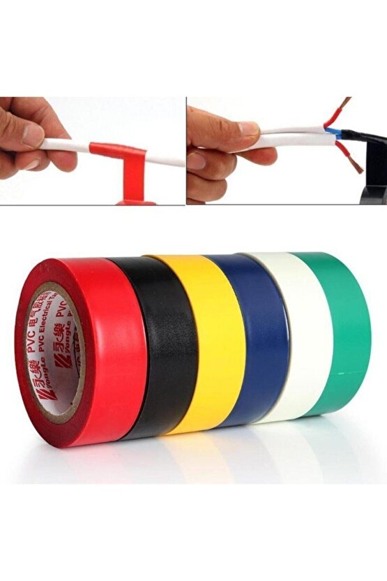Renkli Elektrik Bandı 10 Lu Izole Bant 10 Adet