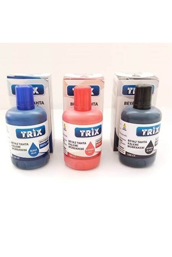 Beyaz Tahta Kalemi Mürekkebi 100 ml 3 Renk (KIRMIZI - MAVİ - SİYAH) tkm