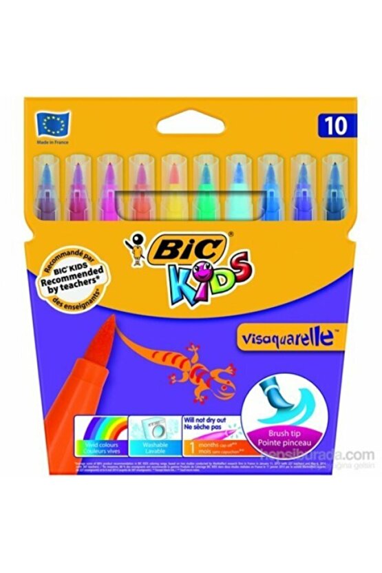 Visa Fırça Uçlu Keçeli Boya Kalemi 10`lu Kutu 3270220001553