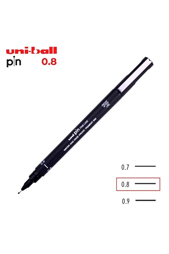 Uniball Pin Akrilik Uçlu Teknik Çizim Kalemi 0.8mm