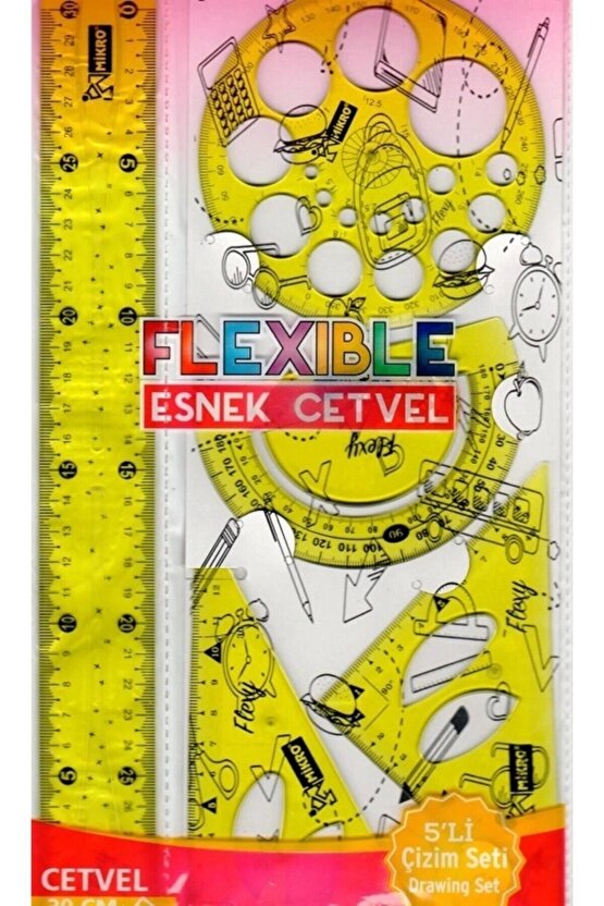 Flp-04 Esnek Cetvel 5 Li Çizim Seti