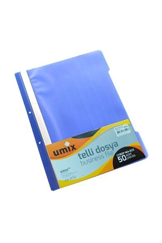 UMUR UMİX A4 TELLİ DOSYA 50 Lİ MAVİ