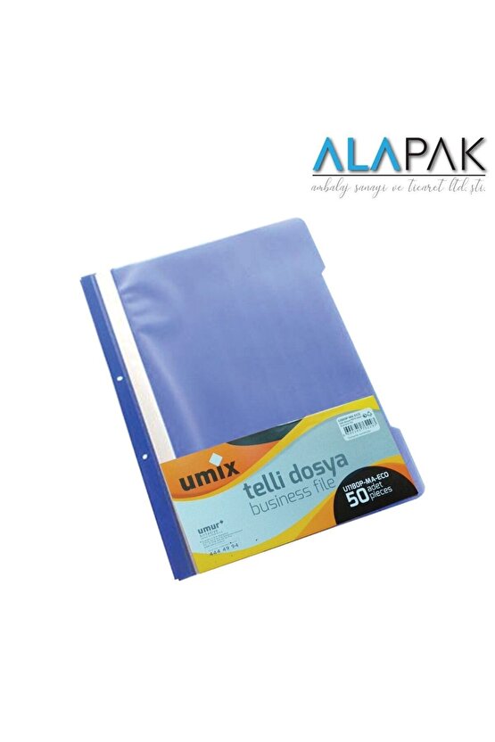 UMUR UMİX A4 TELLİ DOSYA 50 Lİ MAVİ