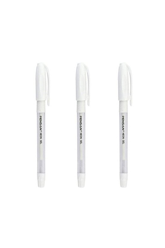 Beyaz Neon Tükenmez Kalem Jel 1.0 Mm (2 Adet)