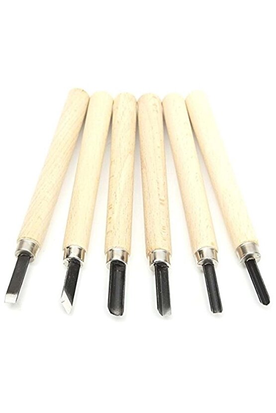 Ahşap Ve Seramik Oyma Seti 6`lı H.s