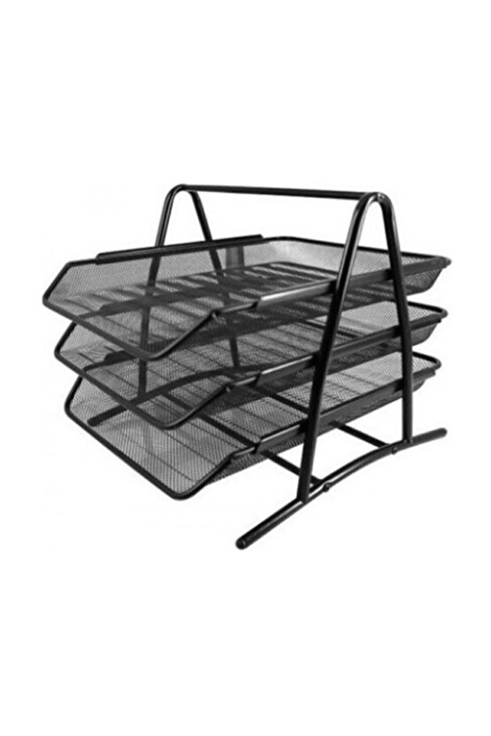 Perfore Evrak Rafi Metal 3 Katli 460g Siyah Fx